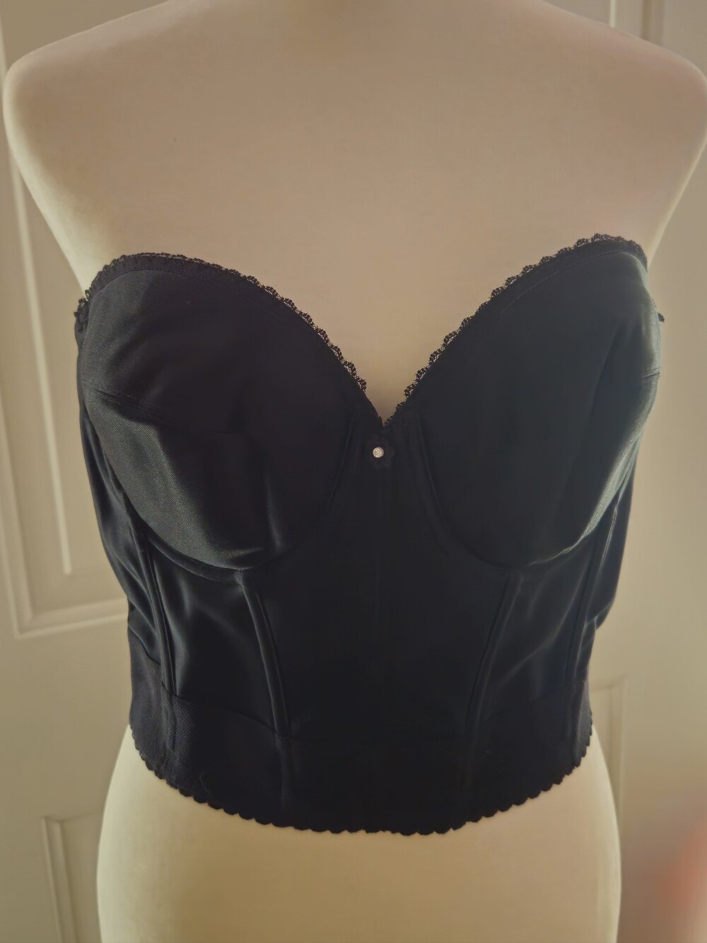 NWT - Dominique Black Strapless Longline Bustier - Size 38C